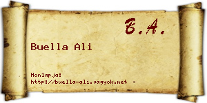 Buella Ali névjegykártya